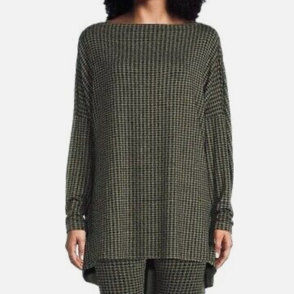 bryn Walker Tops - NWT Bryn Walker Green and Black Houndstooth Tunic